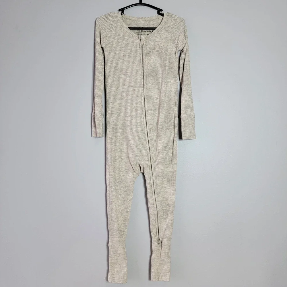 Little Sleepies Bamboo Oatmeal Ribbed Zippy‎ 18-24 Months Pajamas Footie Sleeper